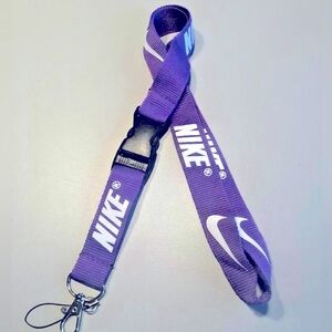 Nike lanyard keychain ID holder purple